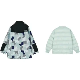 Full Print Zip Hooded Jacket Suit „Teal Black White“