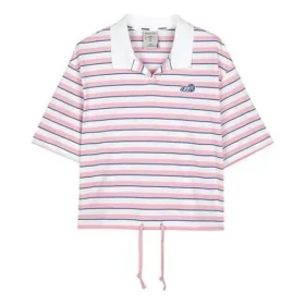 Gestreiftes Poloshirt „Pink White“