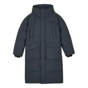 Gewebte lange Daunenjacke „Grey“
