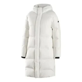 Gewebte lange Daunenjacke „White Black“ Gewebte lange Daunenjacke „White Black“