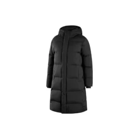 Gewebte lange Daunenjacke „White Black“ Gewebte lange Daunenjacke „White Black“