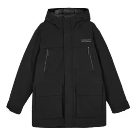 Gewebte, winddichte Daunenjacke „Schwarz“
