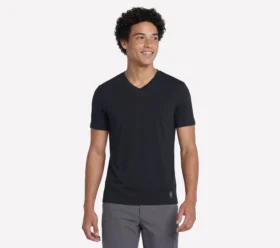 GO DRI Pima Kurzarm-T-Shirt mit V-Ausschnitt