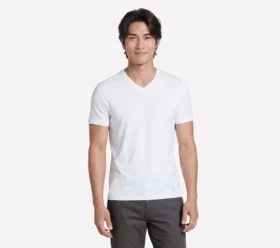 GO DRI Pima Kurzarm-T-Shirt mit V-Ausschnitt