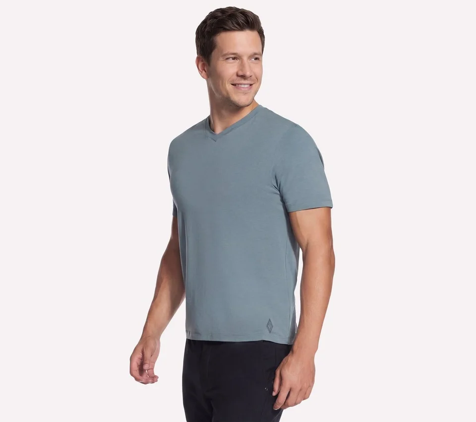 GO DRI Pima Kurzarm-T-Shirt mit V-Ausschnitt GO DRI Pima Kurzarm-T-Shirt mit V-Ausschnitt