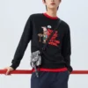 Grafik-Sweatshirt mit Rundhalsausschnitt „Schwarz Weiß Rot“