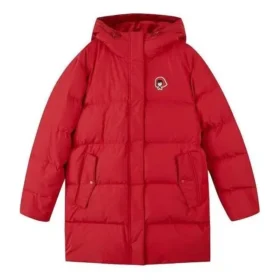 Grafische Daunenjacke mit Kapuze „Rot Schwarz“