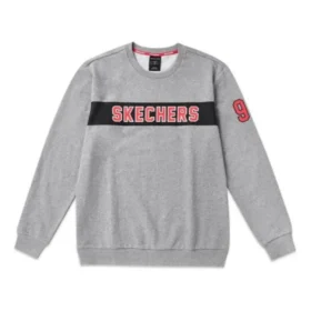 Herren-Pullover von Skechers mit Alphabet-Print, grau