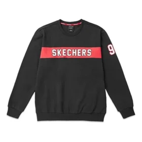 Herren-Pullover von Skechers mit Alphabet-Print, schwarz