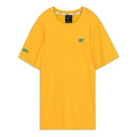 Herren Skechers Alphabet Printing Knit Kurzarm-Shirt Gelb