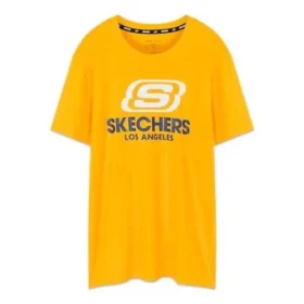 Herren Skechers Logo Kurzarm-Shirt in Gold