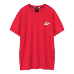 Herren Skechers Printing S Strick-T-Shirt mit kurzen Ärmeln, Racing Red