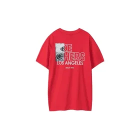 Herren Skechers Printing S Strick-T-Shirt mit kurzen Ärmeln, Racing Red