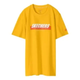 Herren Skechers Sport Alphabet Printing Kurzarm Goldfarben