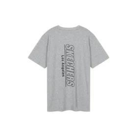 Herren Skechers Strick-T-Shirt mit Rundhalsausschnitt und kurzen Ärmeln, grau
