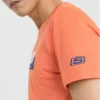 Herren-Skechers-T-Shirt mit Aufdruck, kurzärmelig, orange-rot