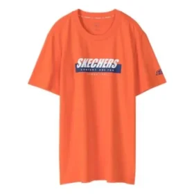 Herren-Skechers-T-Shirt mit Aufdruck, kurzärmelig, rot