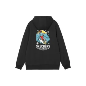Hoodie mit Kordelzug und Cartoon-Grafik „Navy Black White Grey“