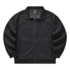 Jacke mit durchgehendem Reißverschluss, geprägtem Kragen und Allover-Print „Schwarz-Weiß“