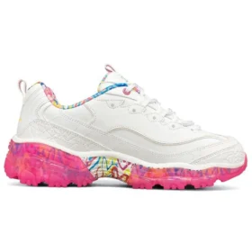 James Goldcrown x Skechers D‘ Lites Crystal Low-Top-Laufschuhe Rosa/Weiß