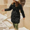 Langarm-Daunenjacke „Black“ aus der Bob-Serie