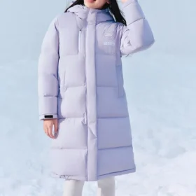 Langarm-Daunenjacke mit Aufdruck „Purple“