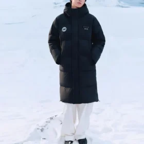 Lange Daunenjacke „Black“