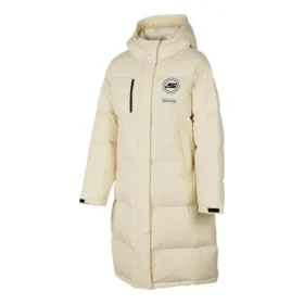 Lange Daunenjacke mit Aufdruck „Beige“
