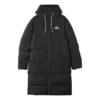 Lange Daunenjacke mit Buchstabenprint „Black“