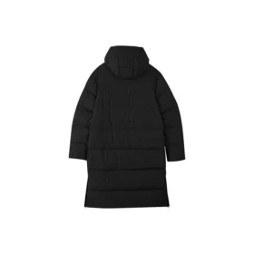 Lange Daunenjacke mit Buchstabenprint „Black“