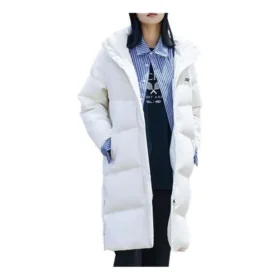 Lange Daunenjacke „Weiß“