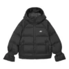 Langärmelige Daunenjacke mit Kapuze und Reißverschluss „Schwarz“