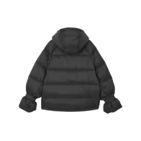 Langärmelige Daunenjacke mit Kapuze und Reißverschluss „Schwarz“