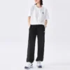 Logo Letter High-Waist-Freizeithose „Schwarz“