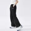 Logo Letter High-Waist-Freizeithose „Schwarz“