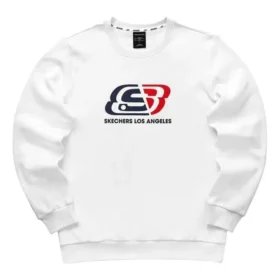 Logo-Pullover mit Rundhalsausschnitt aus Fleece „White Red Blue“