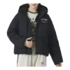 Lässige Daunenjacke mit Buchstabenprint „Schwarz“