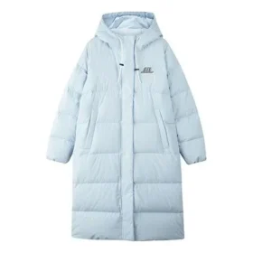 Lässige, gewebte Daunenjacke mit Kapuze „Blue“