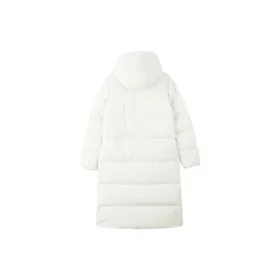Lässige, gewebte Daunenjacke mit Kapuze „Weiß“