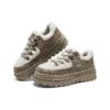 Lässige High-Top-Plateauschuhe „Braun Weiß“