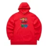 Lässige Kapuzenjacke mit Fleecefutter und lustigem Cartoon-Print „Rot Grau Marineblau“