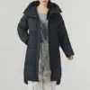 Lässige lange Daunenjacke „Black“