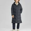 Lässige lange Daunenjacke „Black“