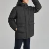 Lässige lange Daunenjacke „Black“