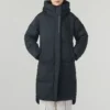 Lässige lange Daunenjacke „Black“