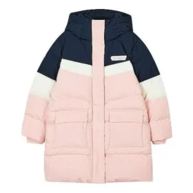 Lässige lange Daunenjacke „Pink White Navy“