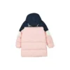 Lässige lange Daunenjacke „Pink White Navy“