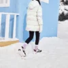 Lässige lange Daunenjacke „Weiß“
