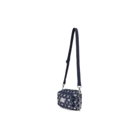 Lässige, verstellbare Stoff-Umhängetasche „Navy White“