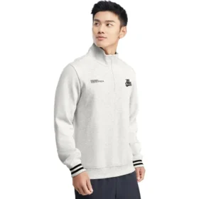 Lässiger Pullover mit halbem Reißverschluss „White Black“